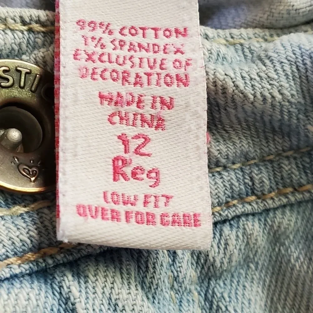 Justice Girls Light Blue Denim Jean Shorts Size 12
